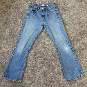Vintage Abercrombie Made in USA 100% Cotton Distressed Bootcut Jeans Size 16